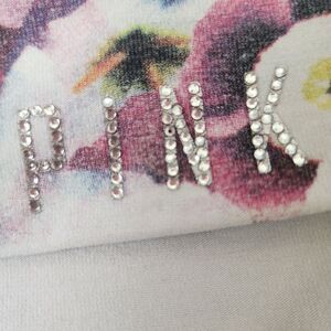 Victorias Secret PINK Yoga Shorts-Black-Floral Foldover-Crystal Details-Y2K- M